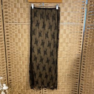 Elegant Black Lace Overlay Skirt